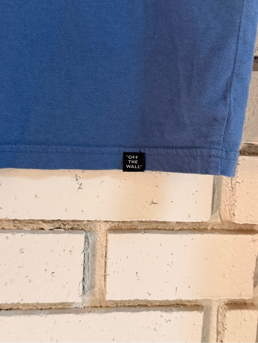 Vans Off The Wall Colorblock T-Shirt Blue Graphic Logo Short Sleeve Mens Size L - Picture 5 of 8